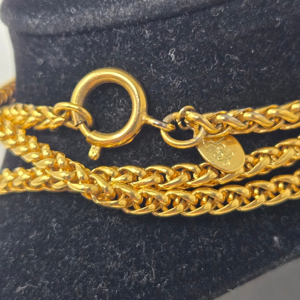 Joan Rivers Classics Collection Gold Tone Wheat Chain Pink Orb Pendant Necklace - Picture 5 of 7